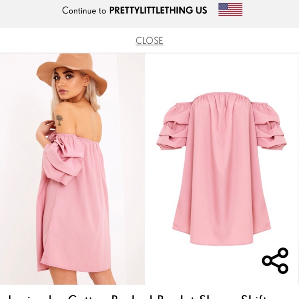 Pink blush off the shoulder dress!